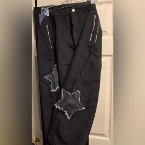 NWT HOT TOPIC  DAISY STREET DENIM SKIRT 3X BLACK PUNK STARS